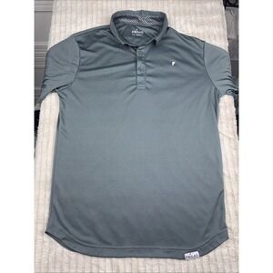 Primo Polo Shirt Mens Medium Solid Grey Short Sleeve Performance‎ Stretch Golf